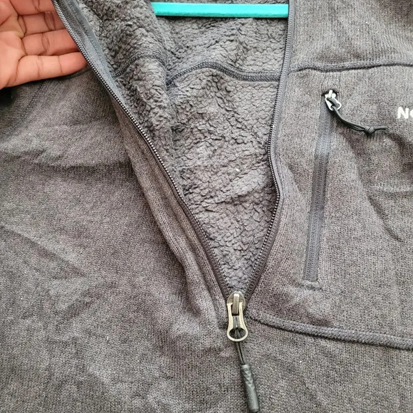 The North Face Men's Fleece Jacket Size M Gray 100% Polyester 1/2 Zip Pullover - Picture 7 of 10